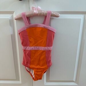 Hanna Andersson One Piece Girls Swimsuit  in Pink and Orange